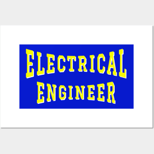 Electrical Engineer in Yellow Color Text Posters and Art